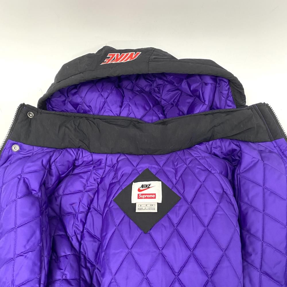 中古】Supreme×NIKE 19SS Hooded Sport Jacket ブラック パープル