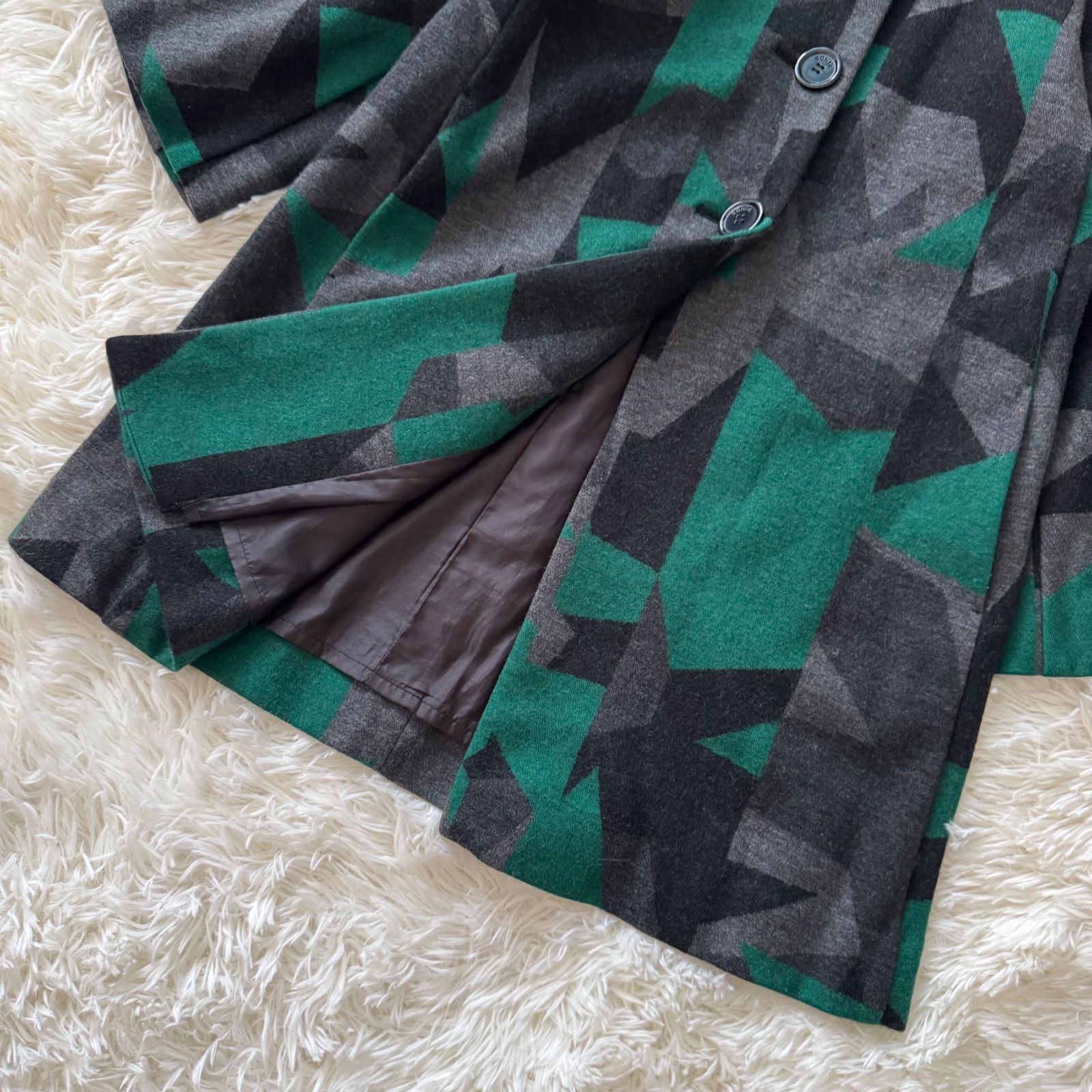 ソニアリキエル ハーフコート ジャケット スタンドカラー 幾何学模様