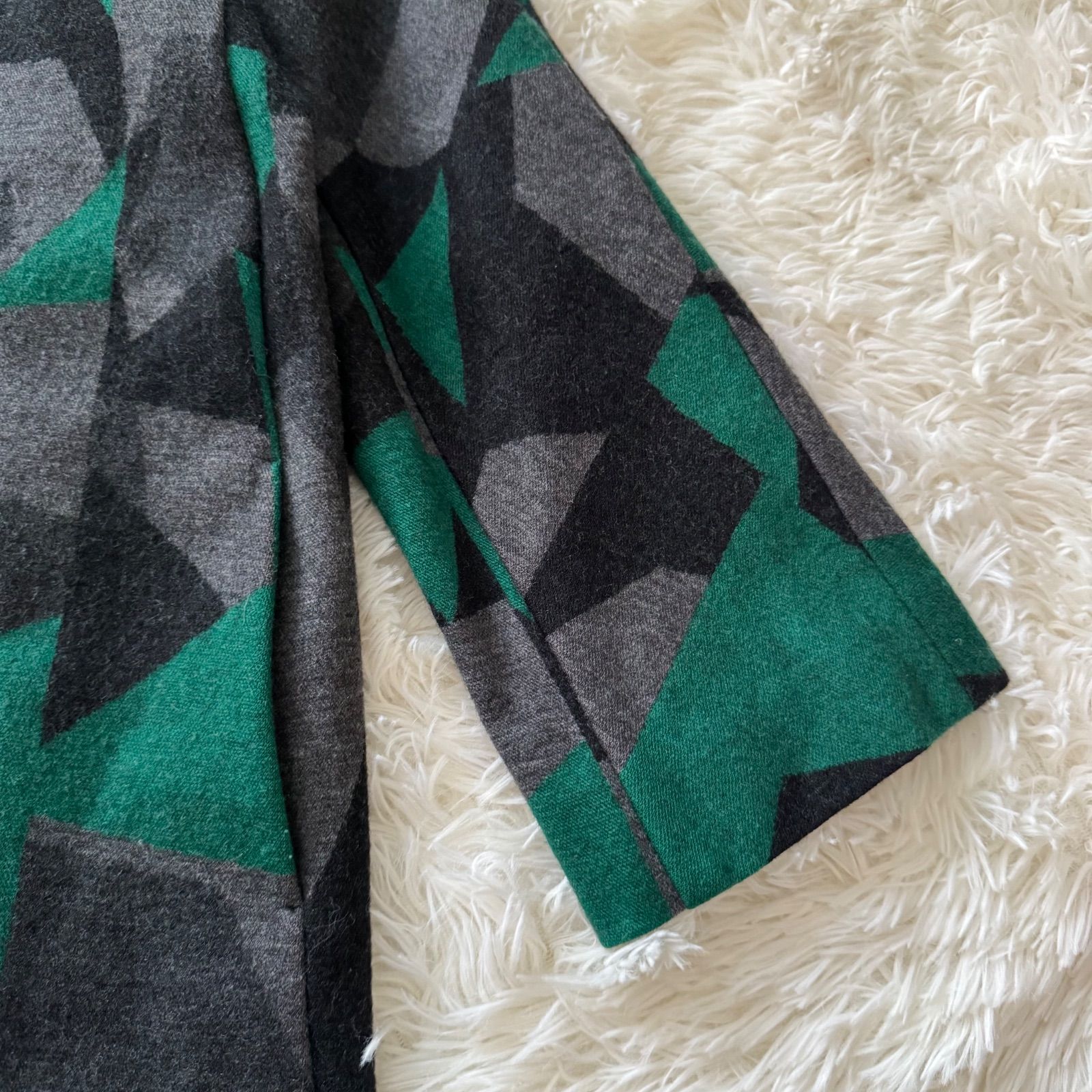 ソニアリキエル ハーフコート ジャケット スタンドカラー 幾何学模様