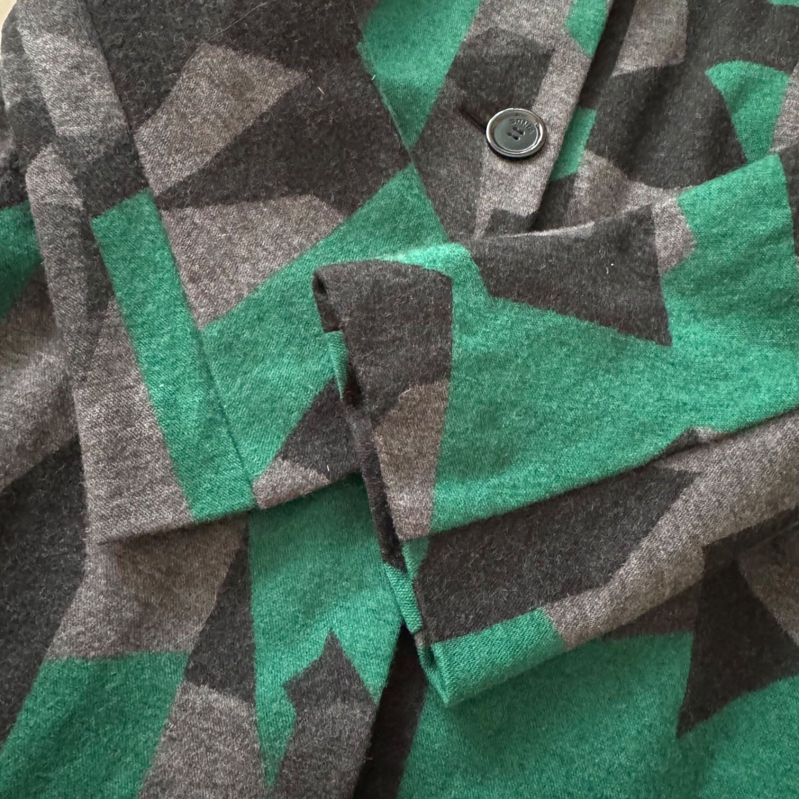 ソニアリキエル ハーフコート ジャケット スタンドカラー 幾何学模様