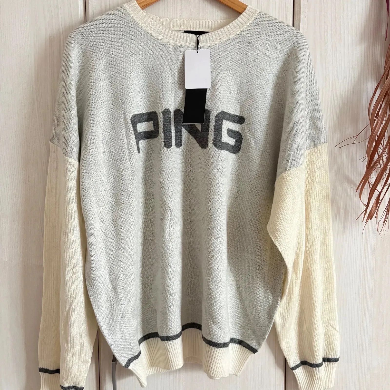 新品　PING ゴルフセーター　ダブルジャガードニットリブスリーブ　LL 新品 PING ゴルフセーター ダブルジャガードニットリブスリーブ LL