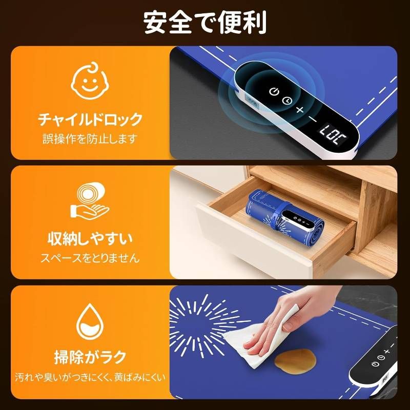【新品未使用】食品温暖化マット プレート 高速電気保温トレイ 9段階の温度調整40℃〜120℃ 保温プレート 高速電気保温トレイ 9段階の温度調整40℃〜120℃ フード