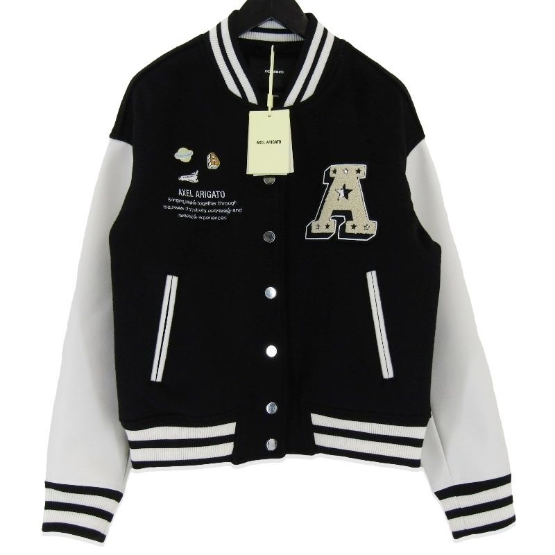美品 AXEL ARIGATO アクセルアリガト バーシティジャケット A1013002 Arigato Space Academy Varsity Jacket ブラック 黒 M 18001387
