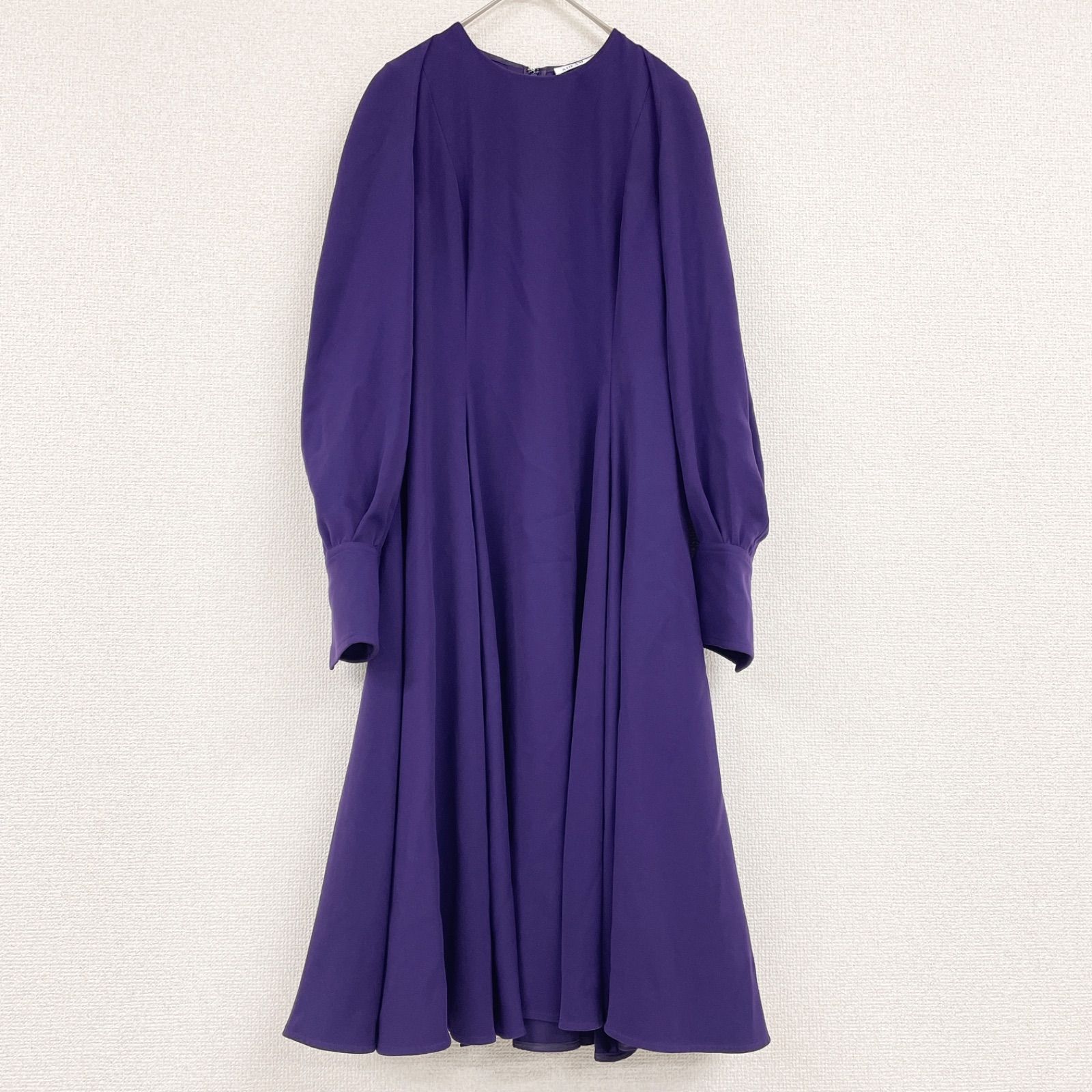 ADEAM アディアム ワンピース ロング パフスリーブ ショール ポリエステル パープル レディース 0