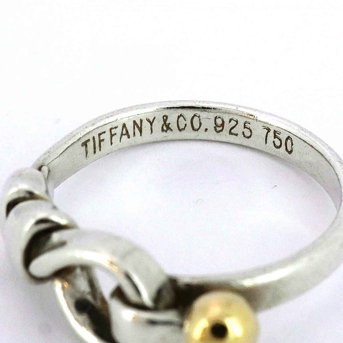 5job0473】ティファニー リング フック&アイ K18YG イエローゴールド