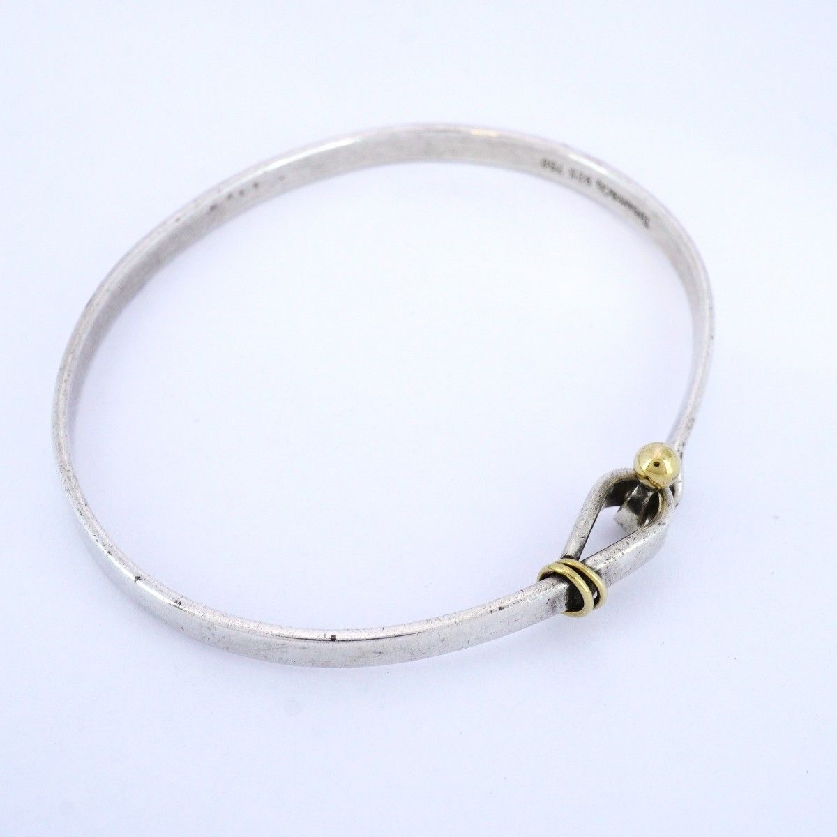 5 job 0501 ティファニー バングル フック-アイ K 18 YG イエローゴールド シルバー925 レディース