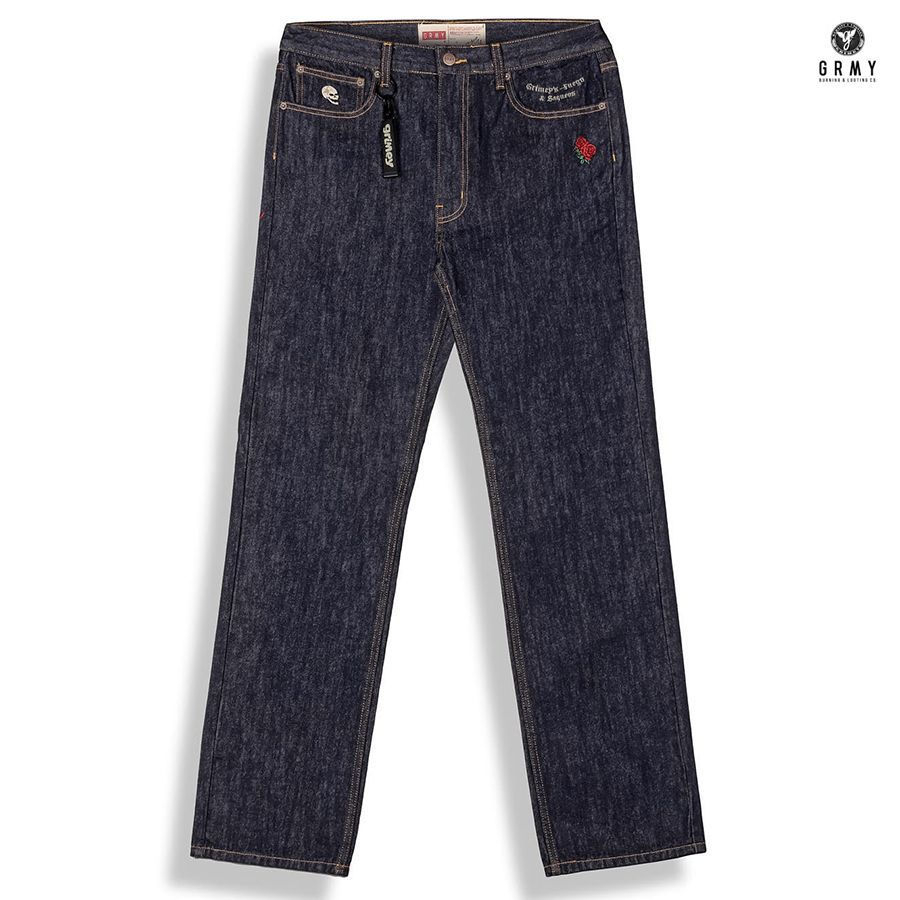 GRIMEY THE PLANET DENIM PANTS RAW BLUE M L グライミー 通販 メンズ 大きいサイズ デニム ジーンズ ロングパンツ ブルー