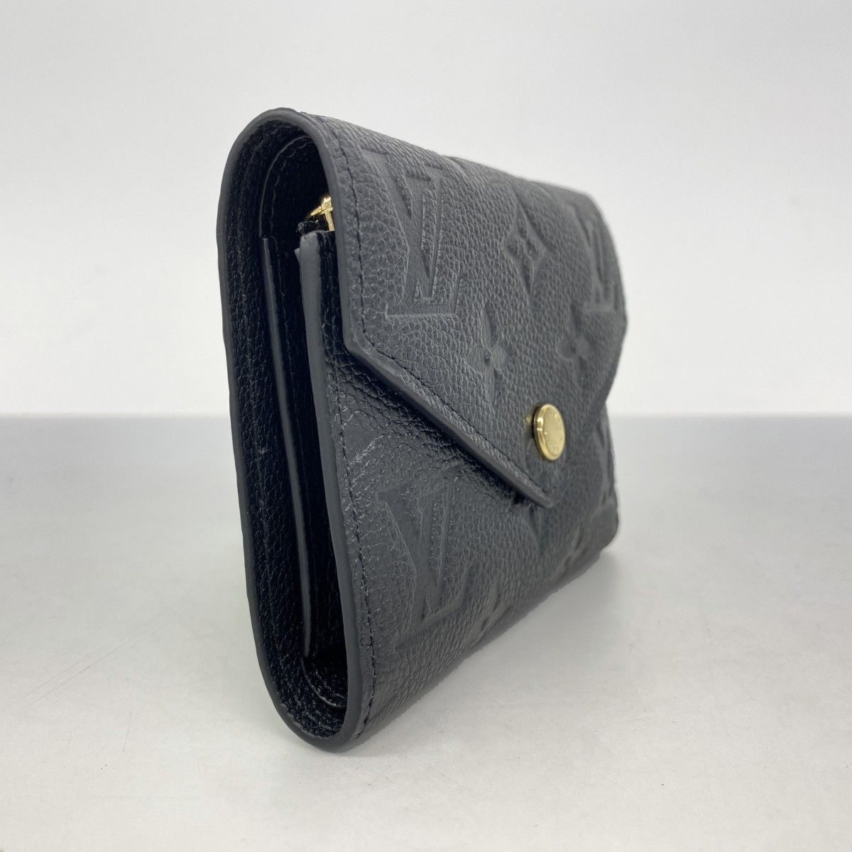 5 oe 5100 h ルイヴィトン 三つ折り財布 モノグラム アンプラント ポルトフォイユヴィクトリーヌ M 64060 ノワール レディース
