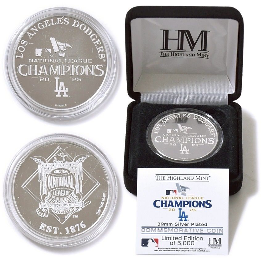 MLB ドジャース 2025 ナショナルリーグ制覇 記念コイン Los Angeles Dodgers N L Champions 大谷翔平 山本由伸 佐々木朗希 The Highland Mint シルバープレートコイン
