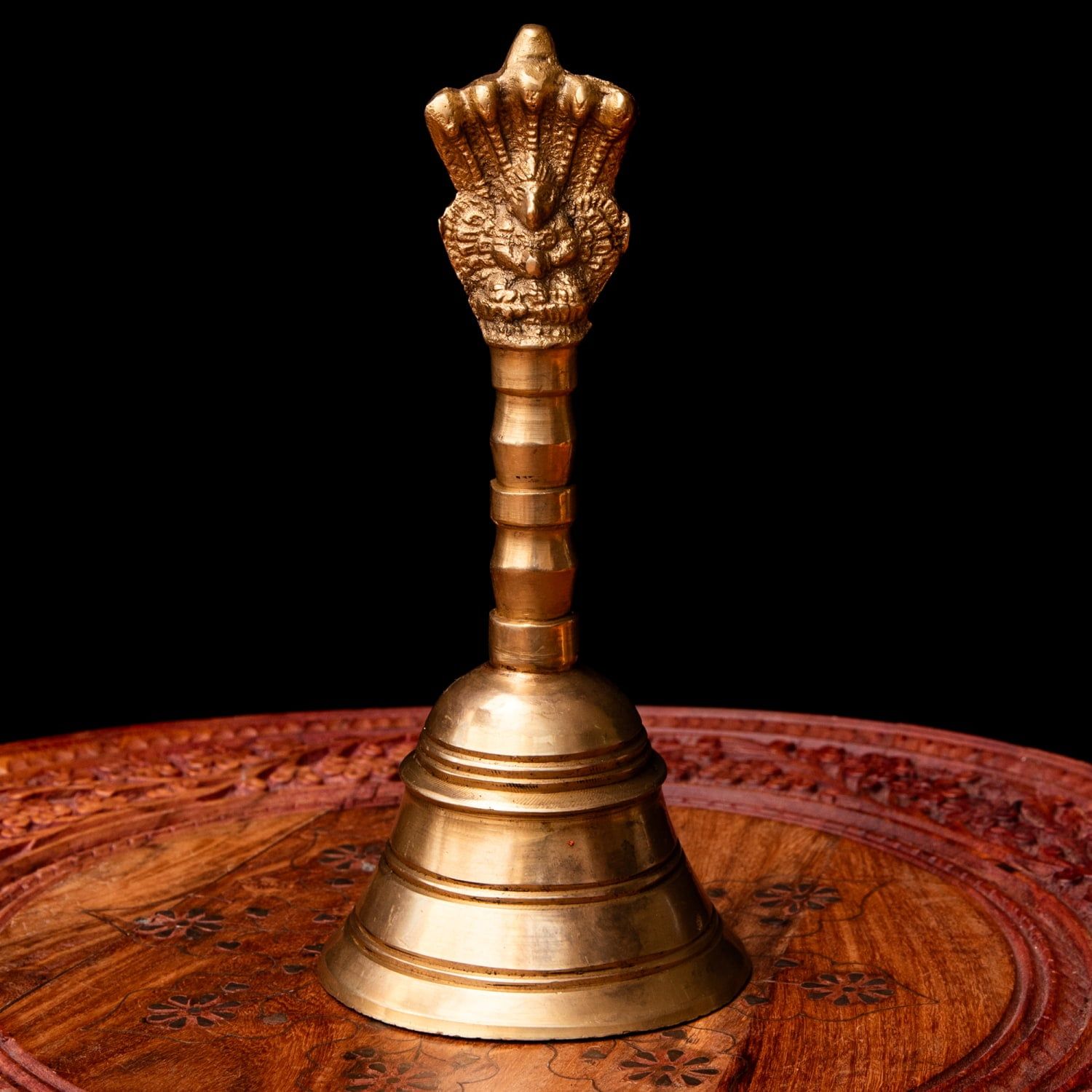 1点物 ナーガとガルーダのハンドベル 寺院サイズ 高さ 21.5 cm 1.1 kg | インド 打楽器 民族楽