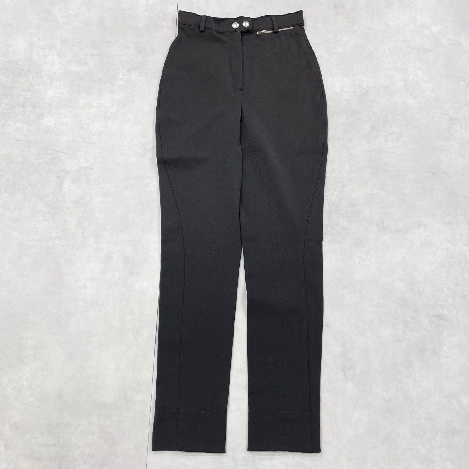 GUCCI グッチ パンツ ジップ GGボタン レーヨン ナイロン ブラウン イタリア製 レディース 38