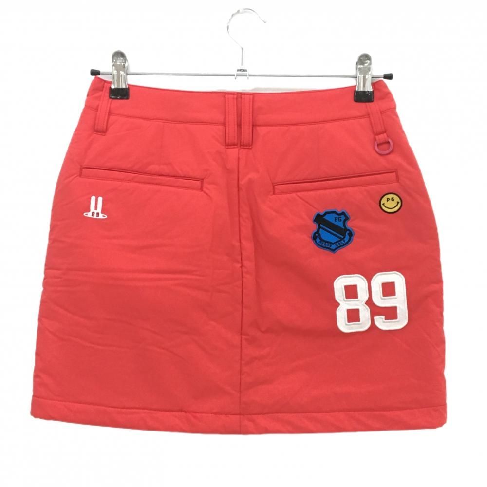 美品】パーリーゲイツ 中綿スカート レッド系 ニコちゃん スマイル