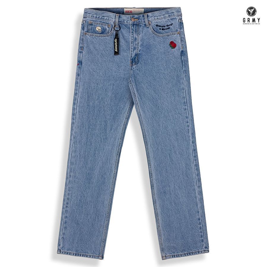 GRIMEY THE PLANET DENIM PANTS WASH BLUE M L グライミー 通販 メンズ 大きいサイズ デニム ジーンズ ロングパンツ ブルー