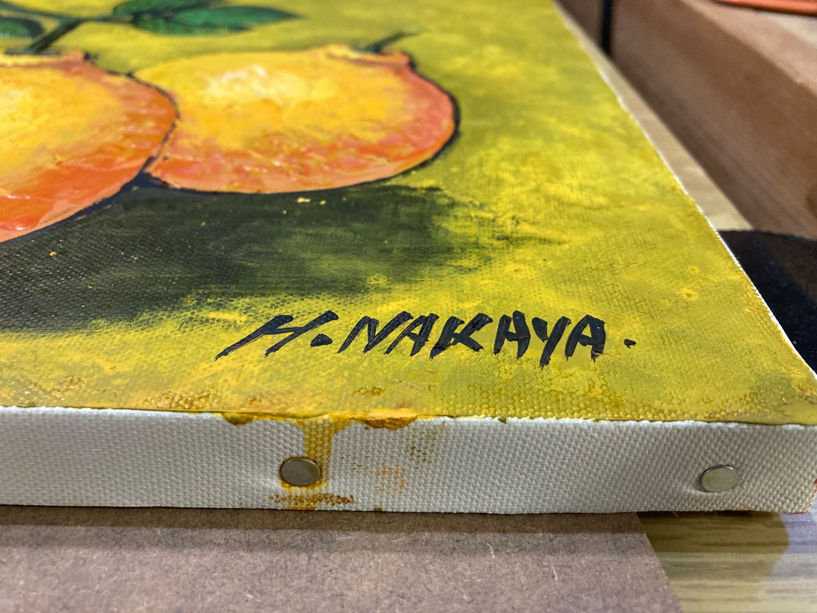 肉筆 仲谷宏 「三宝柑」 林風会会員 F4号 油彩 絵画 - メルカリ