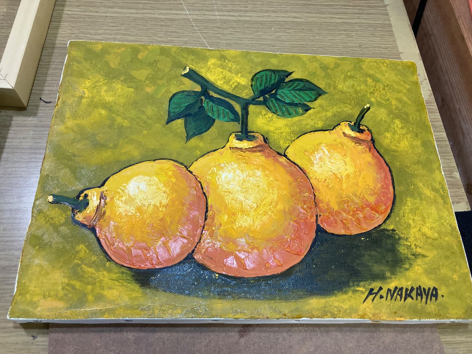肉筆 仲谷宏 「三宝柑」 林風会会員 F4号 油彩 絵画 - メルカリ