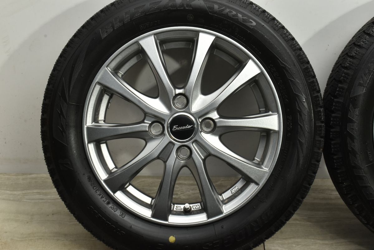  バリ溝 エクシーダー 14 in 4 5 J 45 PCD 100 ブリヂストン ブリザック VRX 2 155 65 R N BOX デイズ アルト ワゴンR ムーブ タント 14インチ タイヤ ホイールセット