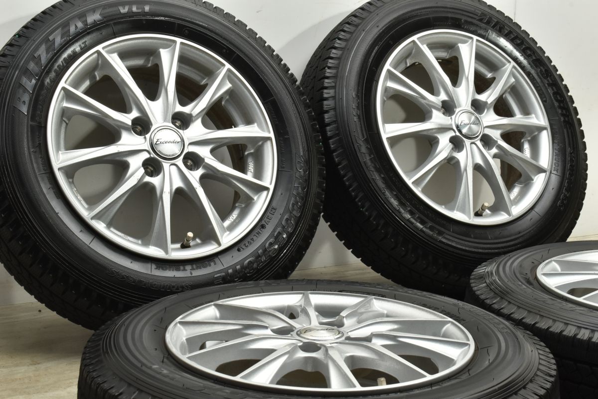 交換用に エクシーダー 14 in 5 J 38 PCD 100 ブリヂストン ブリザック VL 1 155 80 R LT プロボックス サクシード ホイールのみ販売