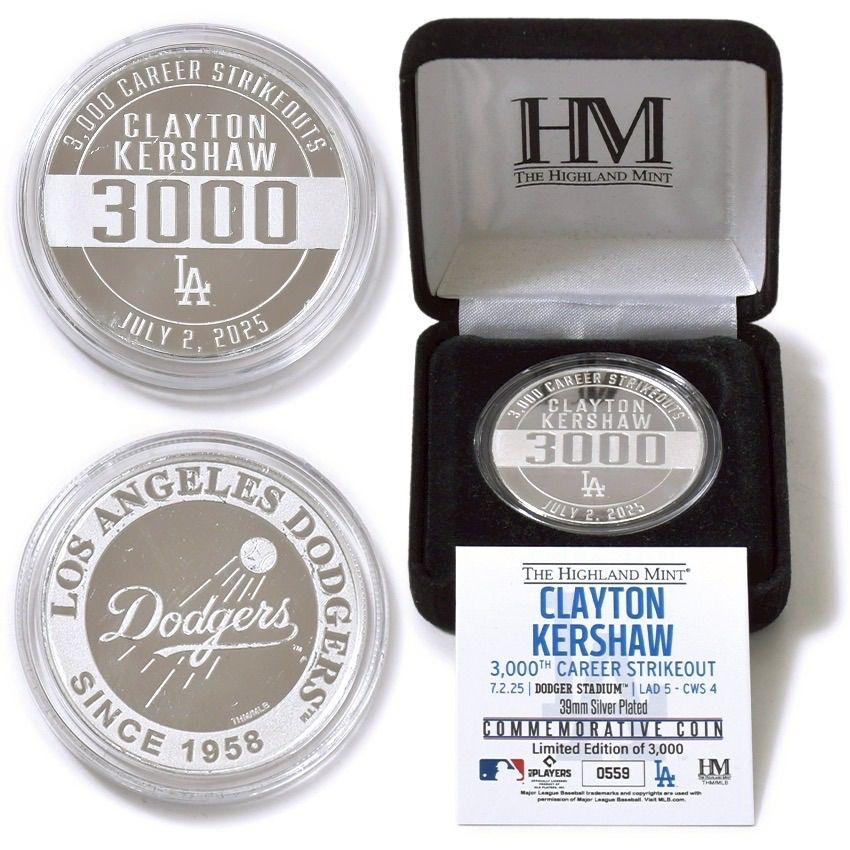 ドジャース クレイトン・カーショウ 3000奪三振 記念コイン 2025年7月2
