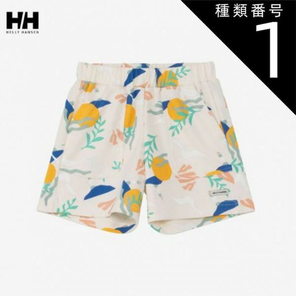 種類1：IV/100 ヘリーハンセン ショートパンツ キッズ HELLY HANSEN HJ22509 KIDS GRAPHIC PRINT SHORTS グラフィックプリントショーツ オーガニックコットン ストレッチ性 抗菌防臭 メール便 (250126)