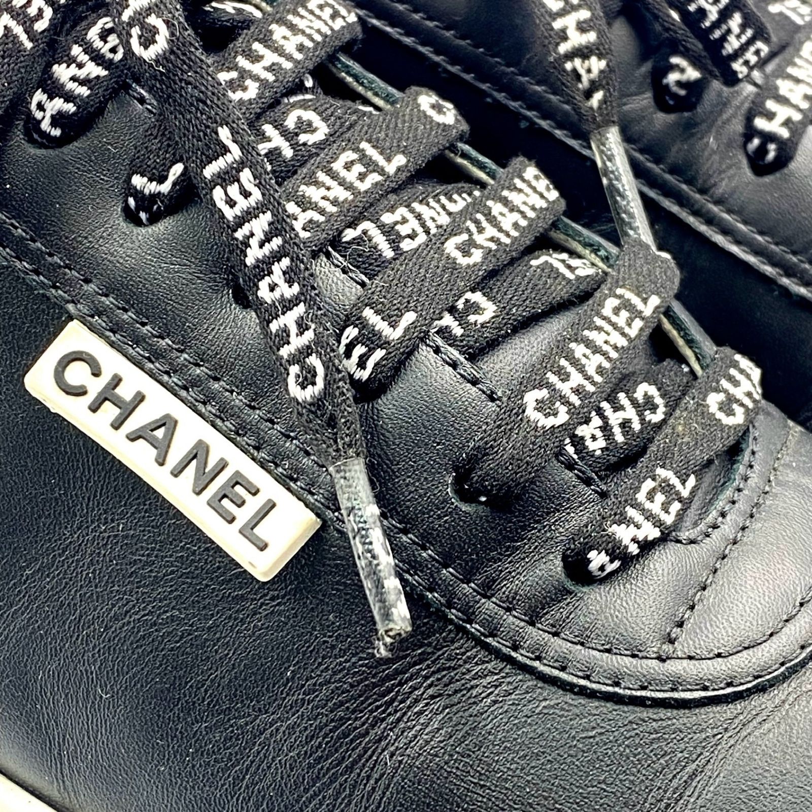未使用品 CHANEL シャネル ココマーク スニーカー ロゴ レザー