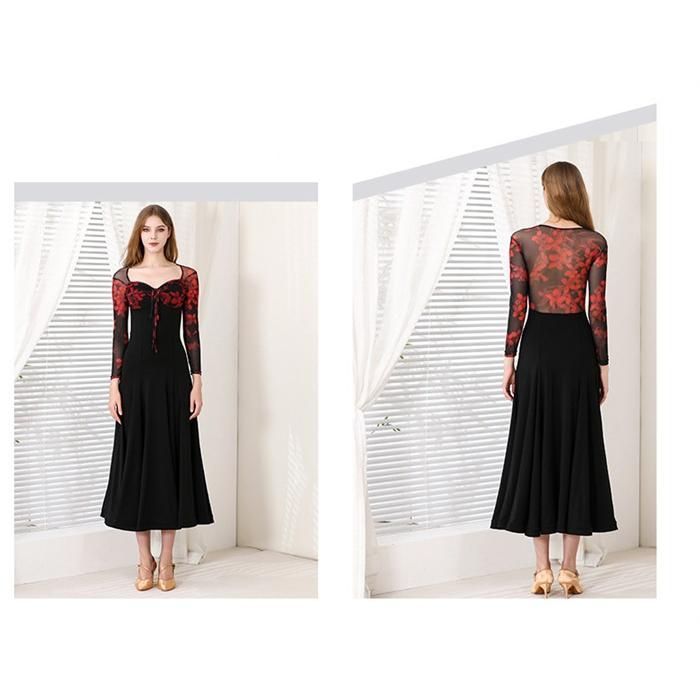 社交ダンスドレス モダンドレス 黒 赤 ブラック レッド グリーン 社交