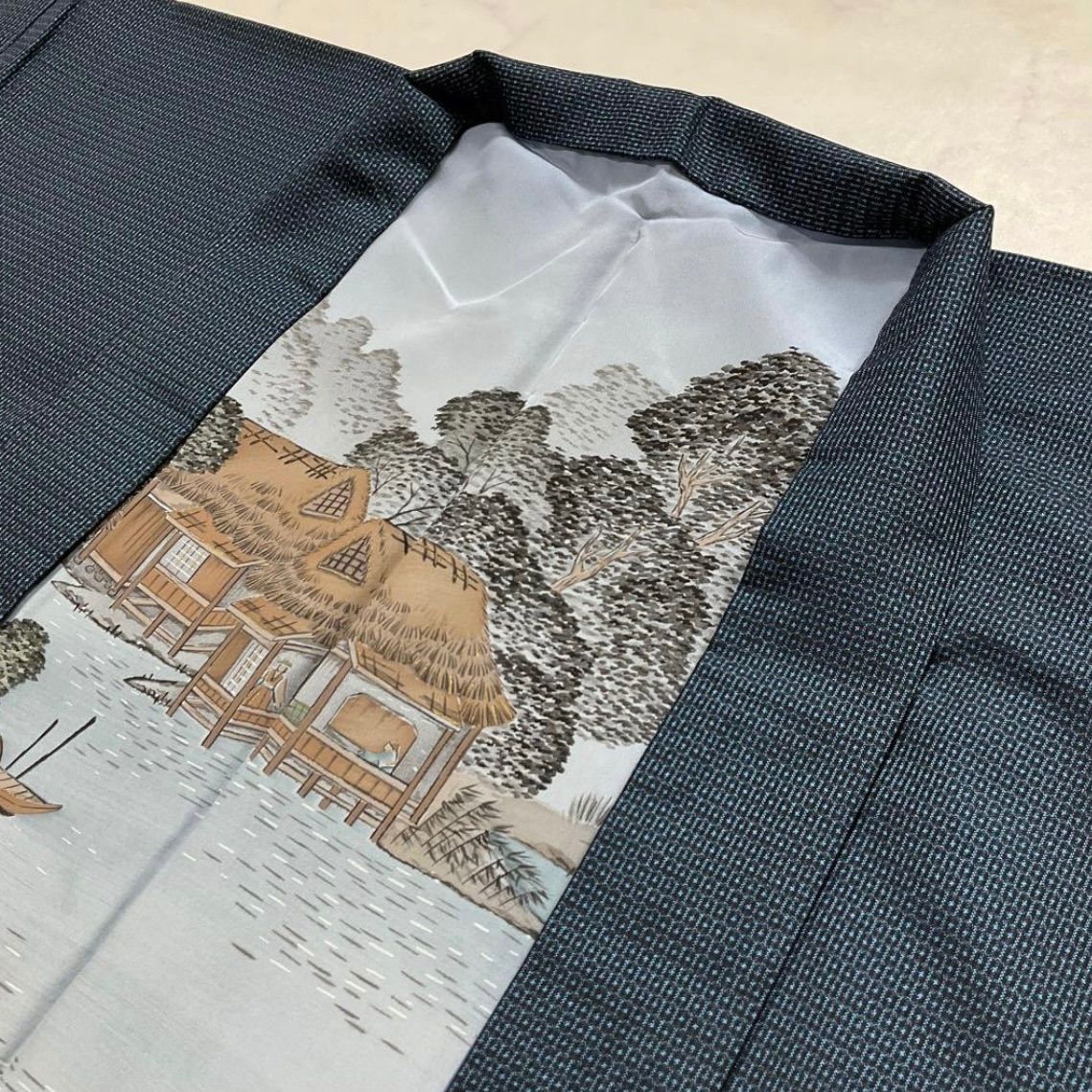  kimono one⬛️男前屋⬛️ 同然⬛️男長羽織⬛️大島紬⬛️仕付け糸付き⬛️裄70 5丈95⬛️ 羽織 着物 浴衣