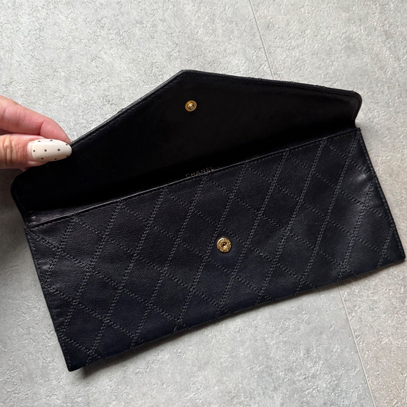 希少 CHANEL シャネル ビコローレ 二つ折り長財布 札入れ レザー