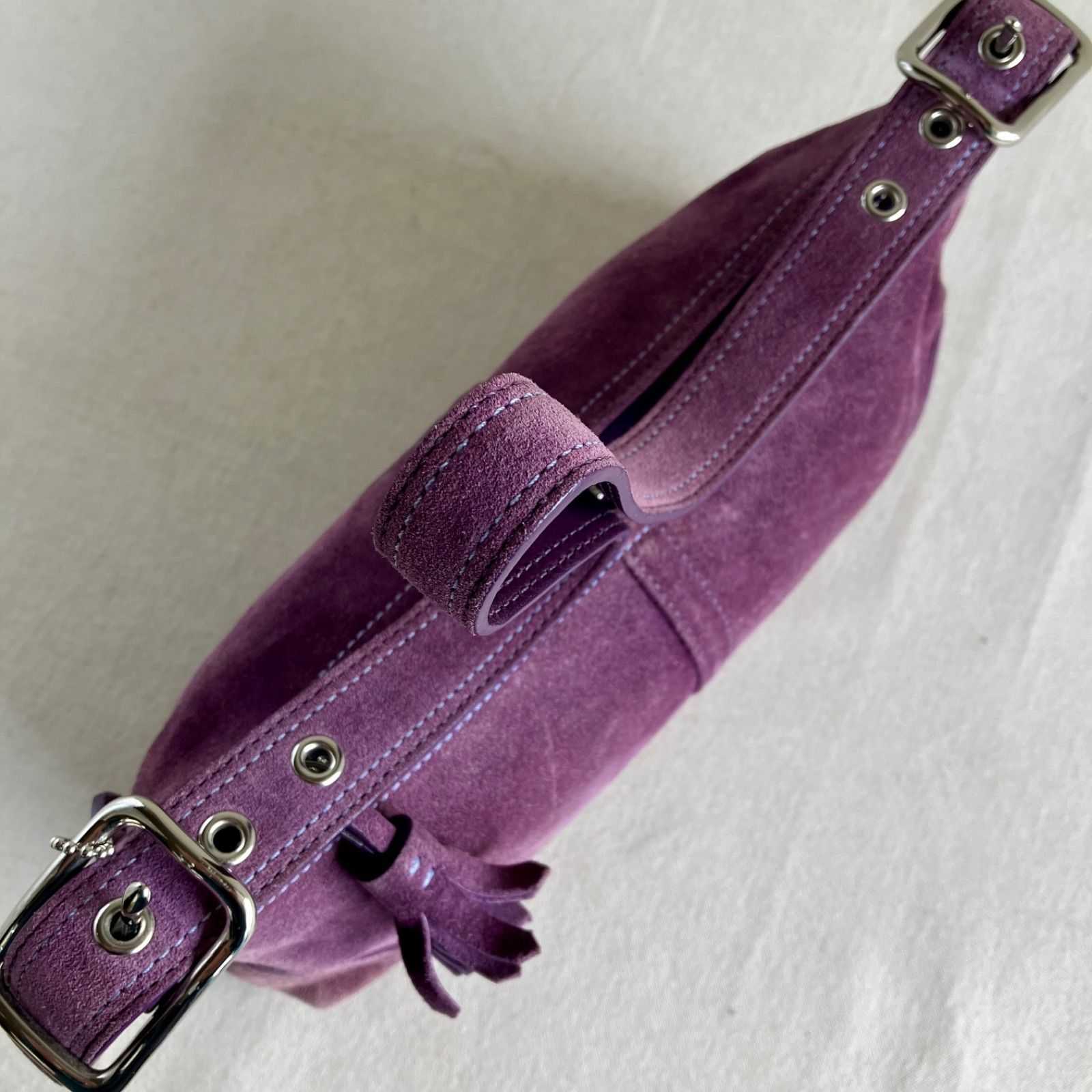 COACH Vintage Y2K Hampton Demi Suede Small Hobo Shoulder Bag