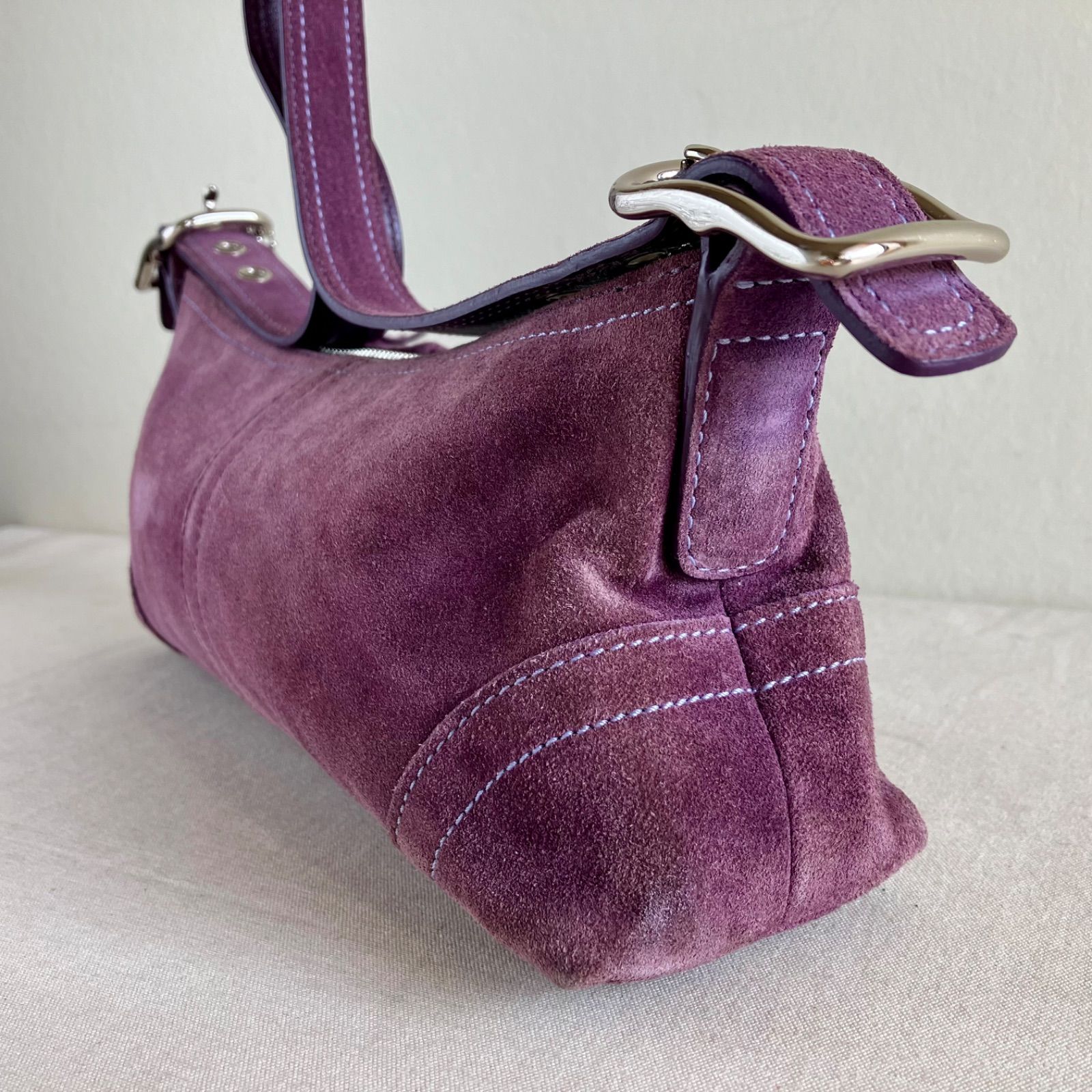 COACH Vintage Y2K Hampton Demi Suede Small Hobo Shoulder Bag