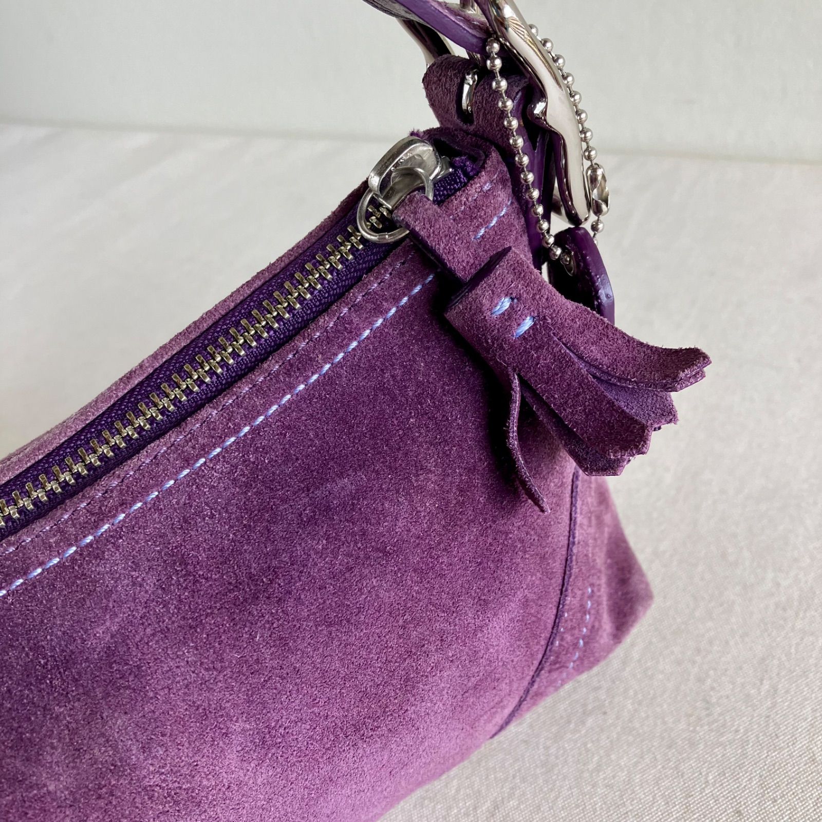 COACH Vintage Y2K Hampton Demi Suede Small Hobo Shoulder Bag