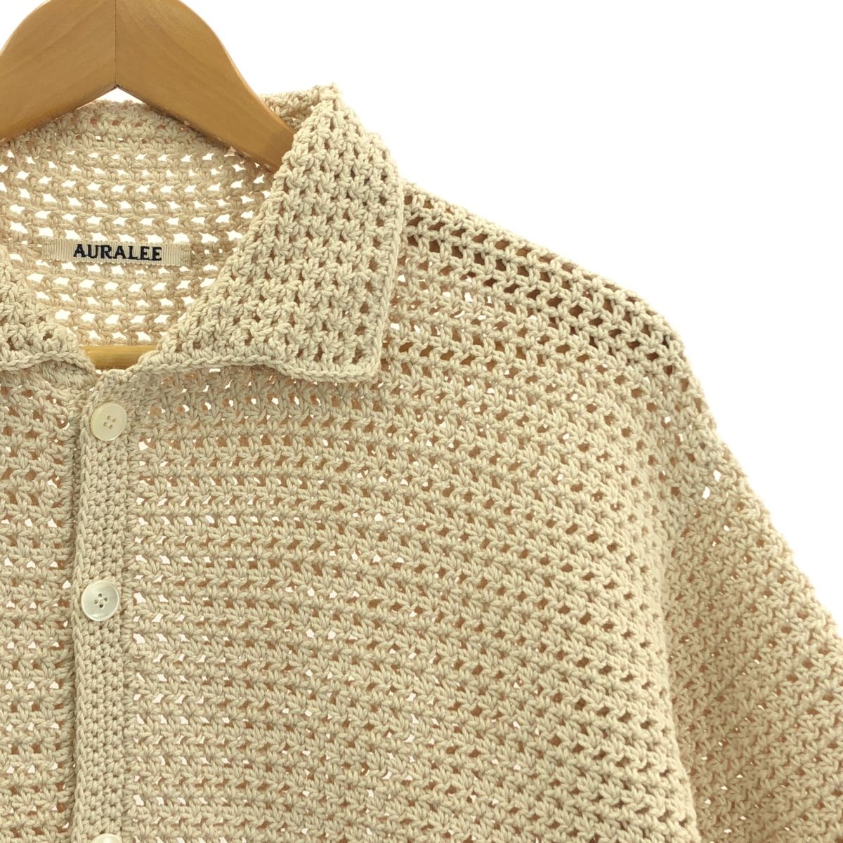 AURALEE / オーラリー | 2024SS | HAND CROCHET KNIT HALF SLEEVED