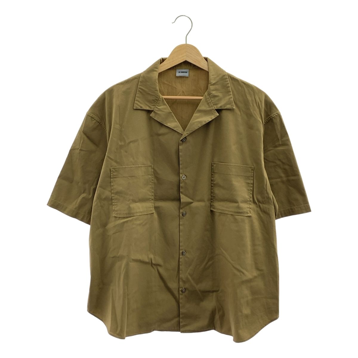 JIL SANDER / ジルサンダー | ストレッチ オープンカラーシャツ | 40 | ベージュ | メンズ