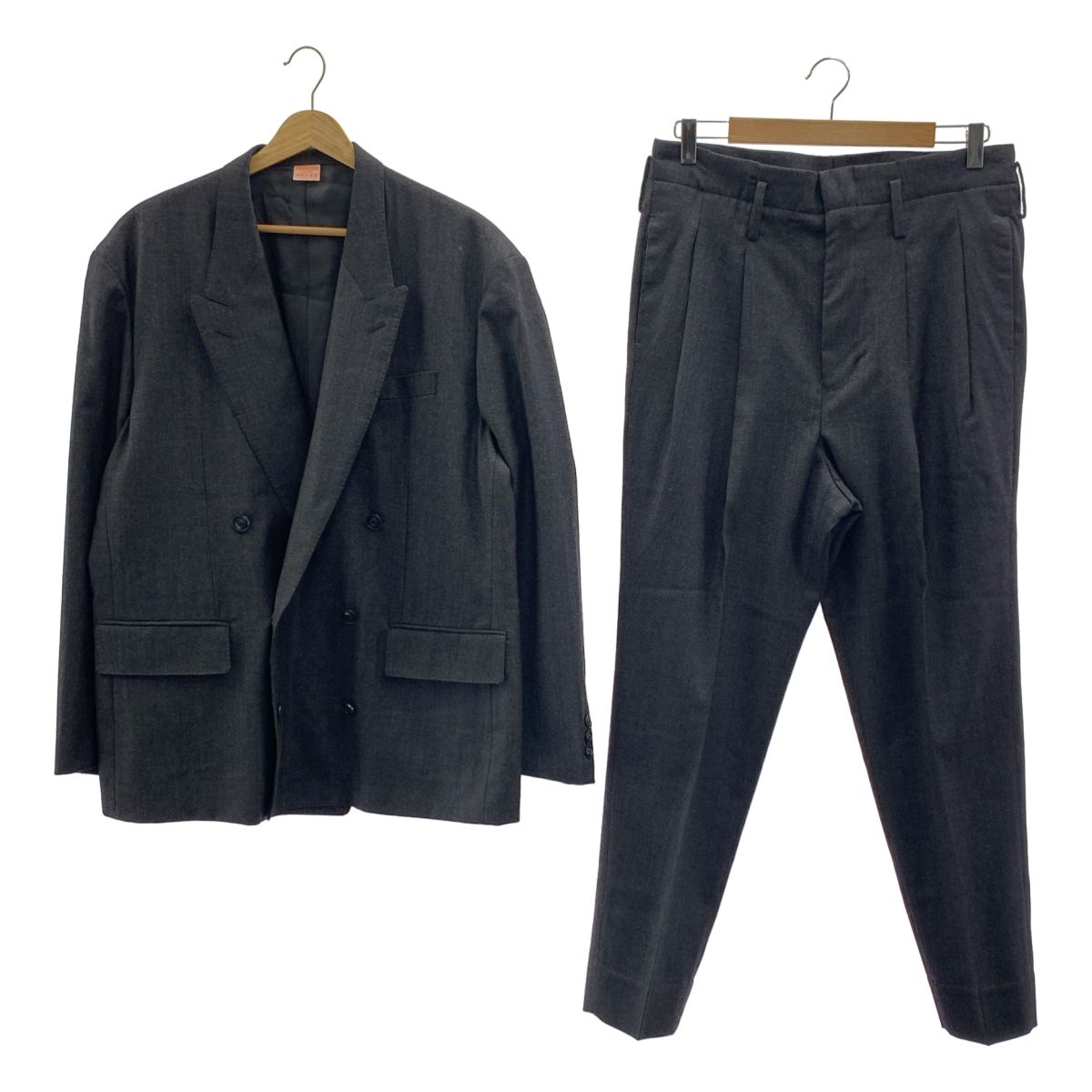 MAISON EUREKA | メゾンエウレカ セットアップ Loro Piana ロロピアーナ DADDYS BLAZER SLACKS ダディーズ ブレザー ダブルジャケット 2タックスラックス M チャコール レディース