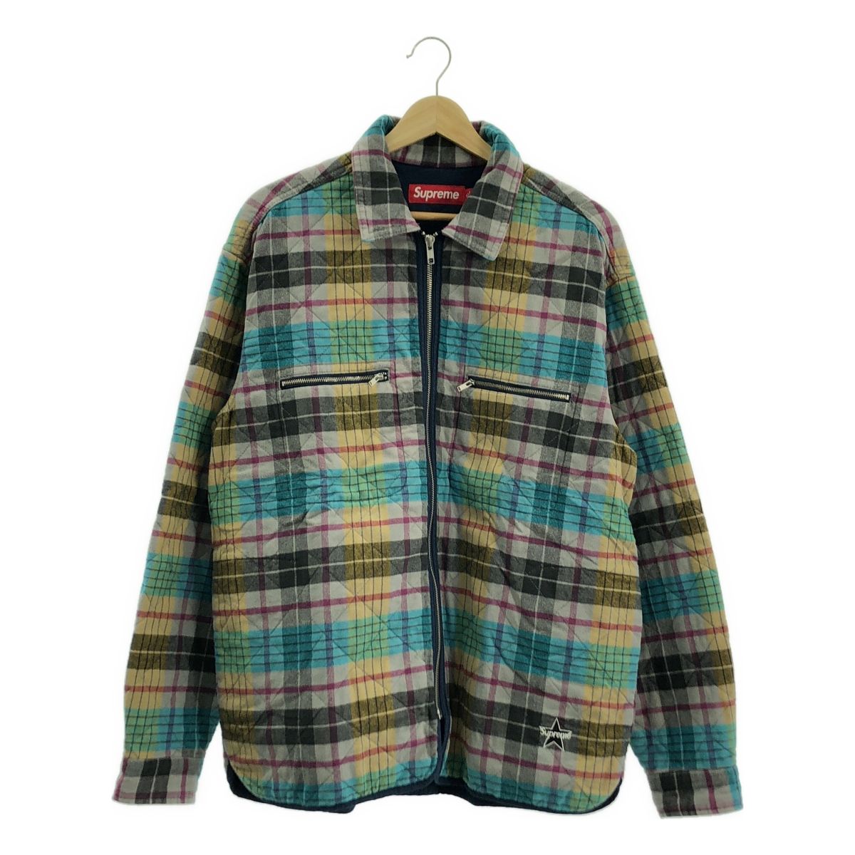 シュプリーム キルテッドフランネルシャツ チェック 美品】 SUPREME / シュプリーム | 2024AW | quilted flannel zip up