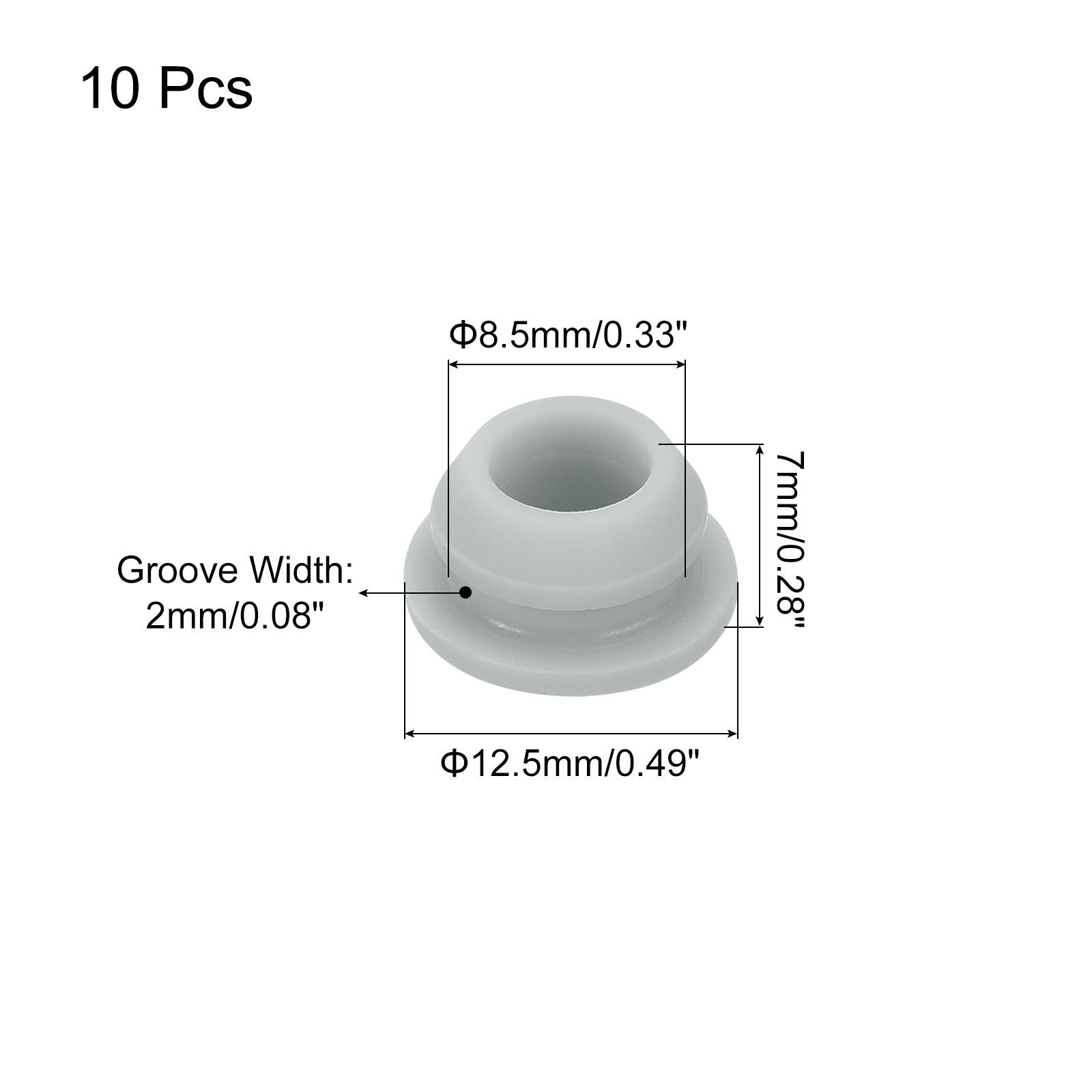 uxcell 10個 シリコンスナップインロッキングホールプラグ 8.5mm / 0.3
