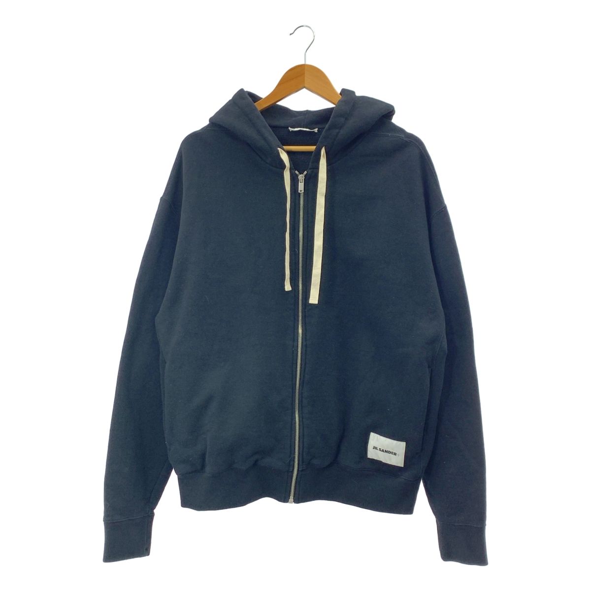 JIL SANDER+ / ジルサンダープラス | 2023AW | ZIPPED HOODIE オーバーサイズ ジップアップ フーディ パーカー | M | ブラック | メンズ JIL SANDER+ / ジルサンダープラス | 2023AW | ZIPPED HOODIE オーバー