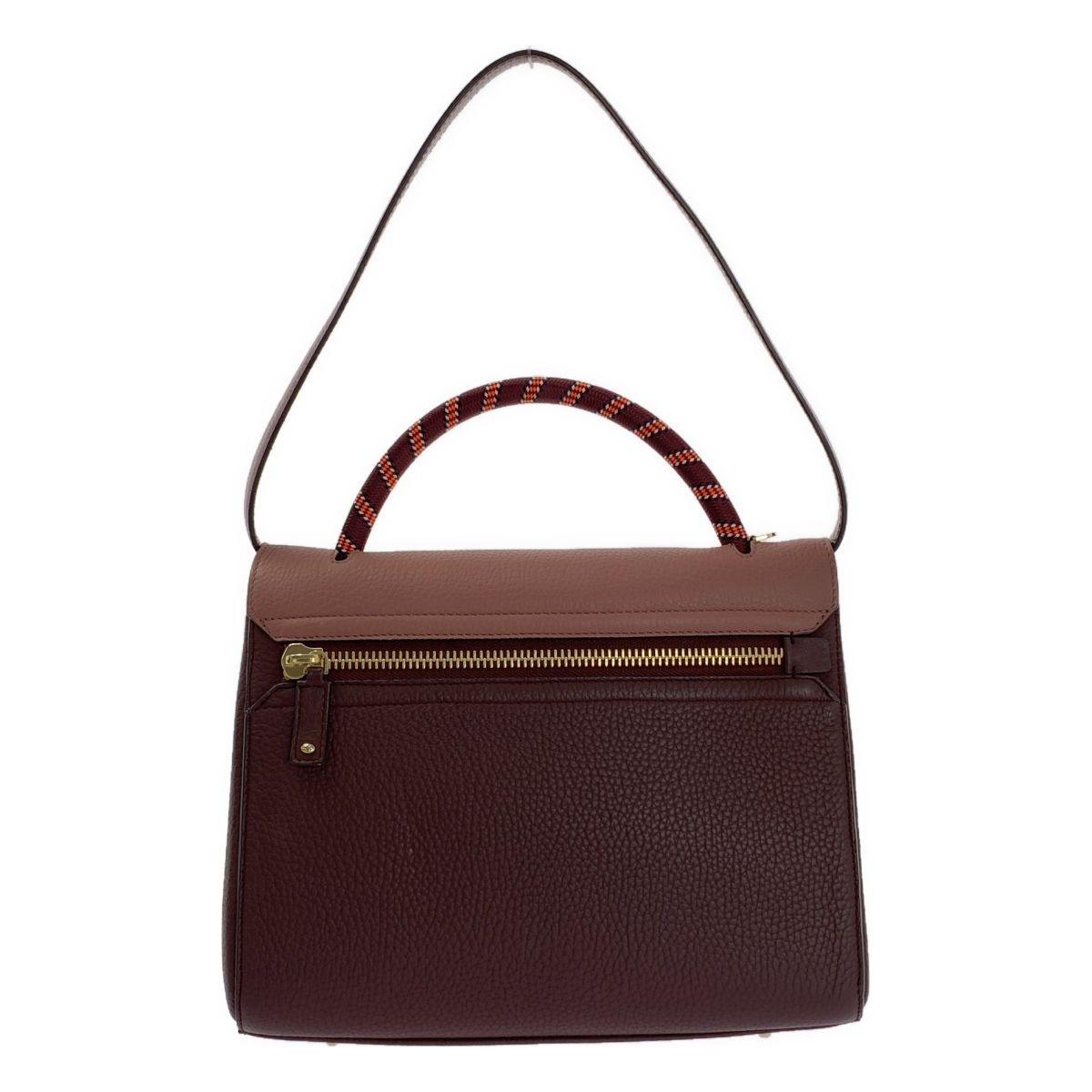 ANYA HINDMARCH | アニヤハインドマーチ BATHURST バサースト レザー ハンドル ショルダーバッグ バーガンディ|ピンク系 レディース