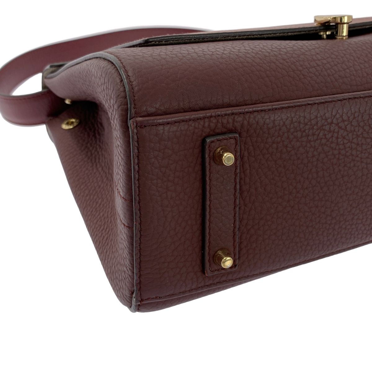  ANYA HINDMARCH アニヤハインドマーチ BATHURST バサースト レザー ハンドル ショルダーバッグ バーガンディ ピンク系 レディース その他 バッグ