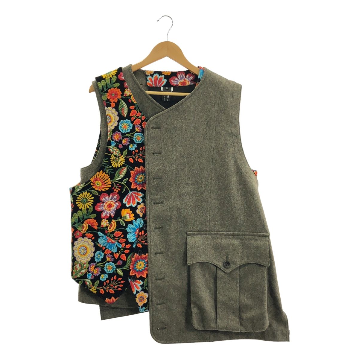【美品】  COMME des GARCONS HOMME PLUS / コムデギャルソンオムプリュス | 2025AW | フローラル エンブロイダリー ドッキングジレ ベスト | XL | マルチカラー | メンズ 美品】 COMME des GARCONS HOMME PLUS / コムデギャルソンオムプリュス