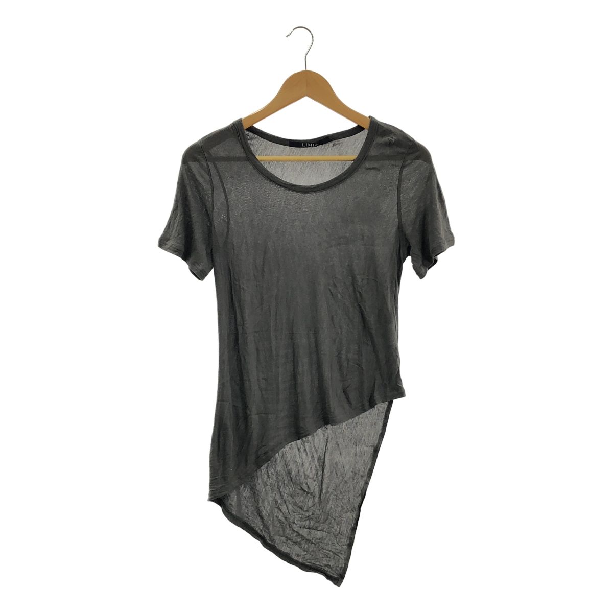 LIMI feu / リミフゥ | 2019SS | 変形 アシンメトリー カットソー Tシャツ | S | チャコールグレー系 | レディース LIMI feu / リミフゥ | 2019SS | 変形 アシンメトリー カットソー T