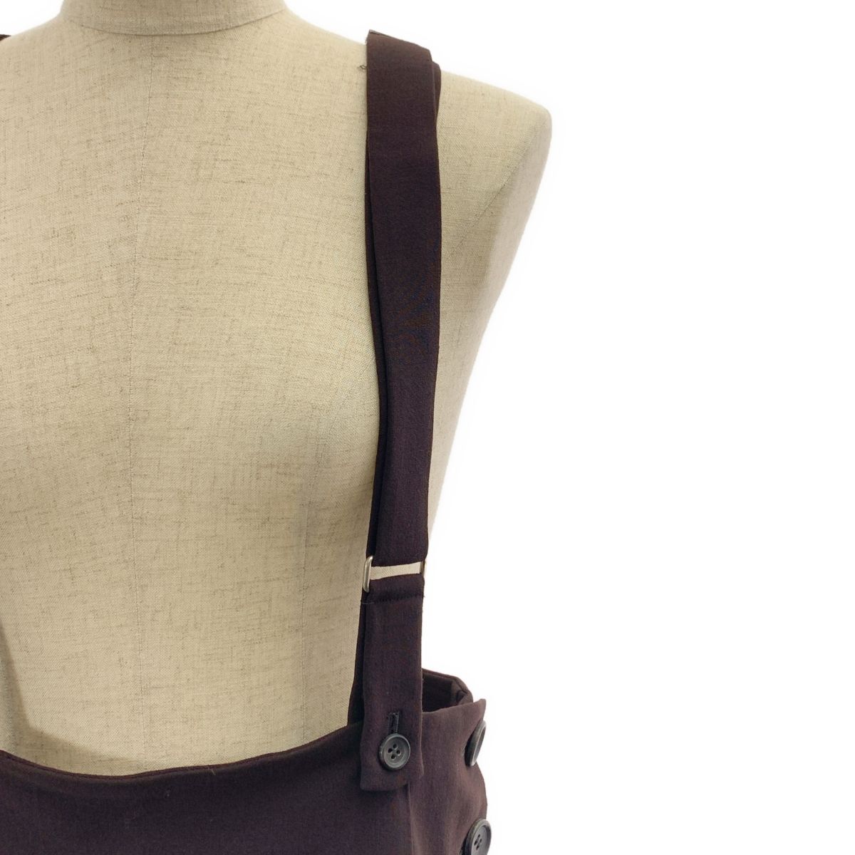 Y s | ワイズヨウジヤマモト 1990 ウール サスペンダー サイドボタン スカート ブラック レディース