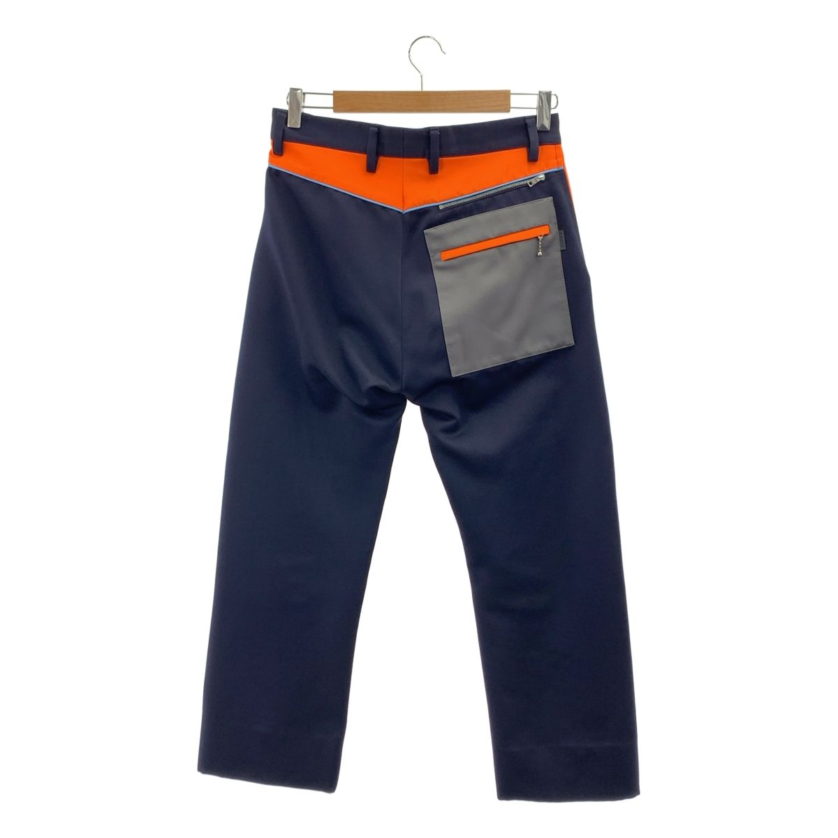 PRADA / プラダ | パイピング ジャージスラックス | 44 | ネイビー