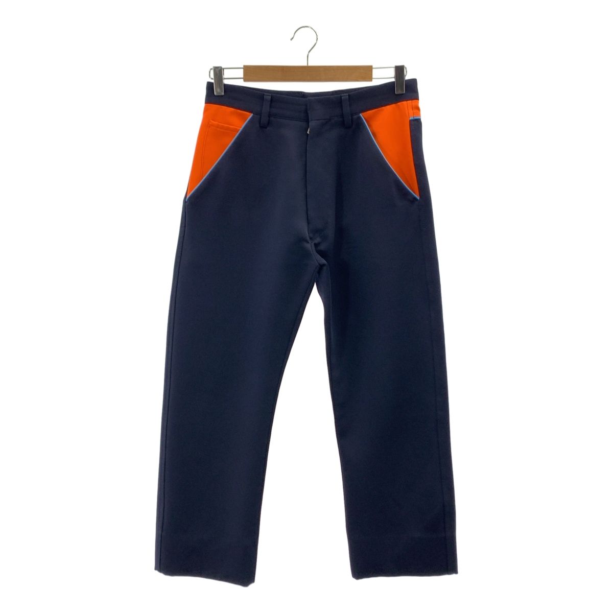 PRADA / プラダ | パイピング ジャージスラックス | 44 | ネイビー