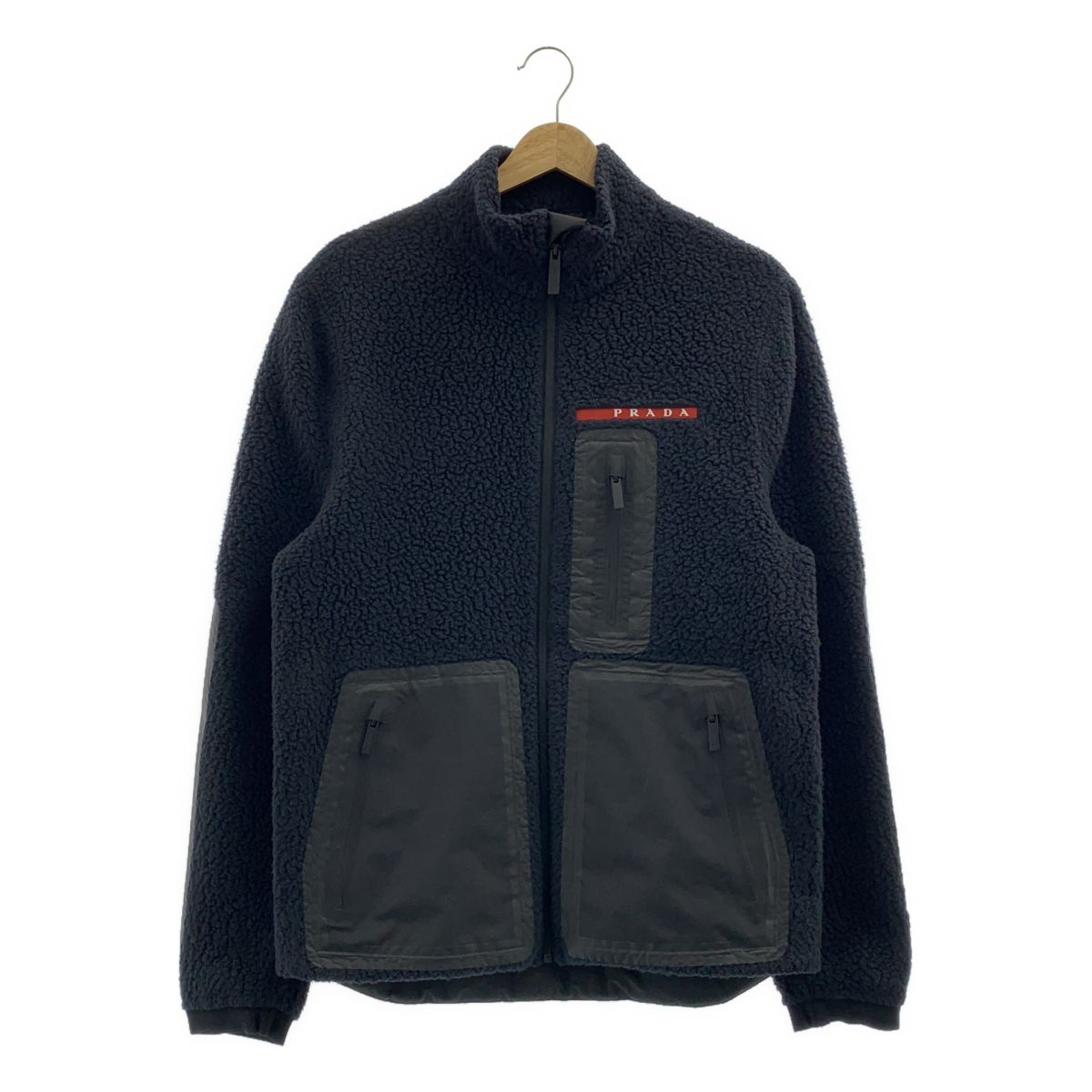 PRADA / プラダ | リサイクルフリース テクニカルジャケット | S | ブラック | メンズ PRADA / プラダ | リサイクルフリース テクニカルジャケット | S