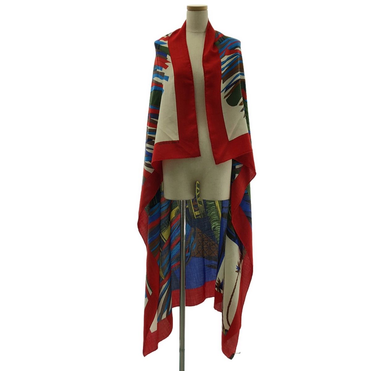 HERMES エルメス CUIRS DU DESERT 砂漠の革飾り カレ 140 カシミヤ シルク 大判 ストール スカーフ ユニセックス マルチ