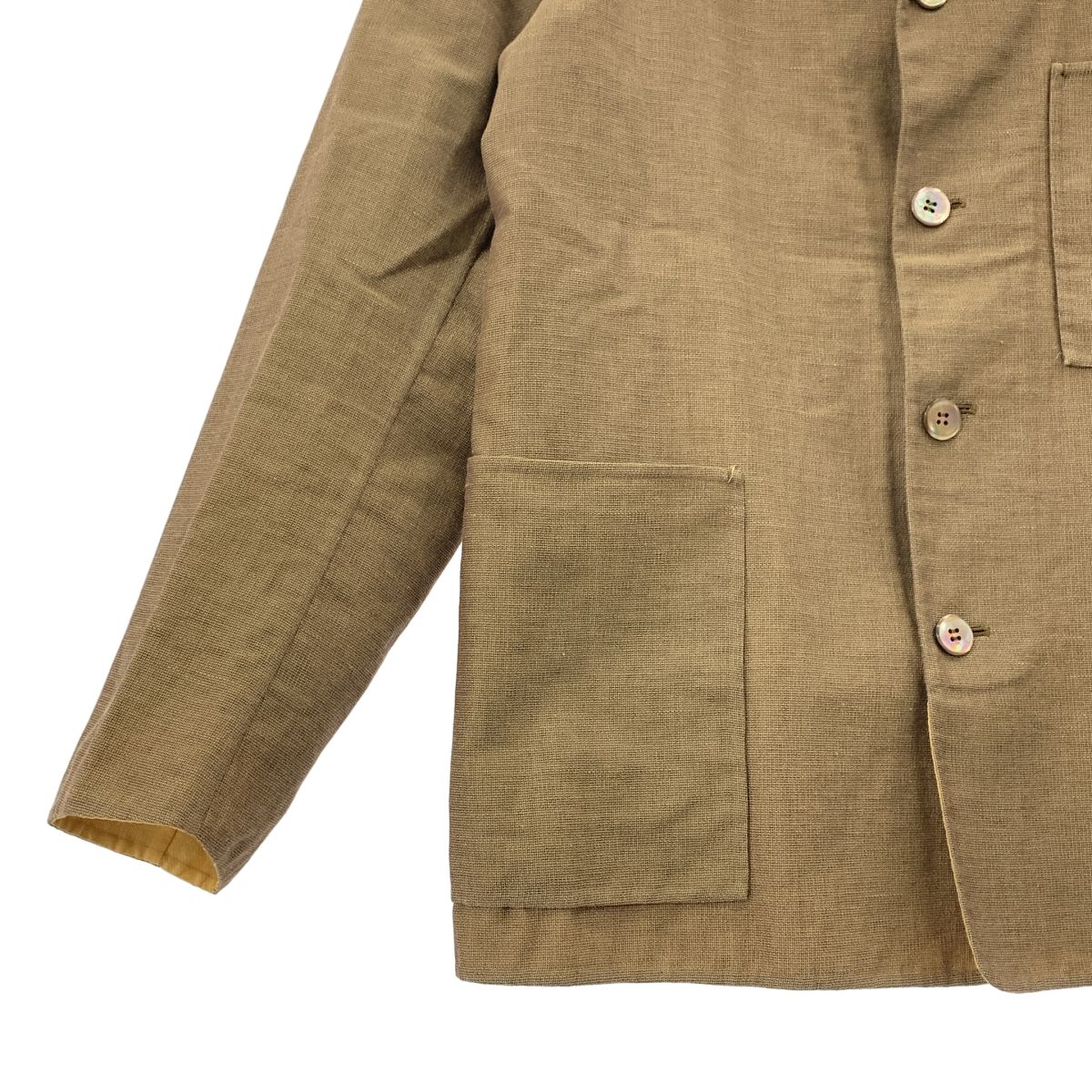 【美品】  ORBIUM / オルビウム | ATELIER JACKET コットン リネン アトリエジャケット | 48 | ベージュ | メンズ 美品】 ORBIUM / オルビウム | ATELIER JACKET コットン リネン