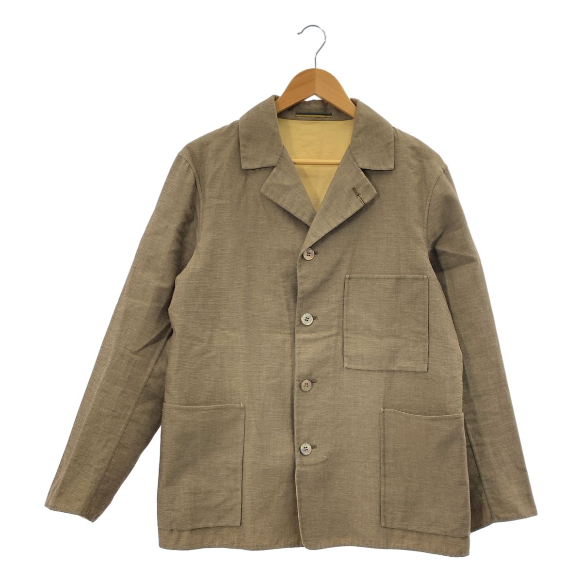 【美品】  ORBIUM / オルビウム | ATELIER JACKET コットン リネン アトリエジャケット | 48 | ベージュ | メンズ 美品】 ORBIUM / オルビウム | ATELIER JACKET コットン リネン