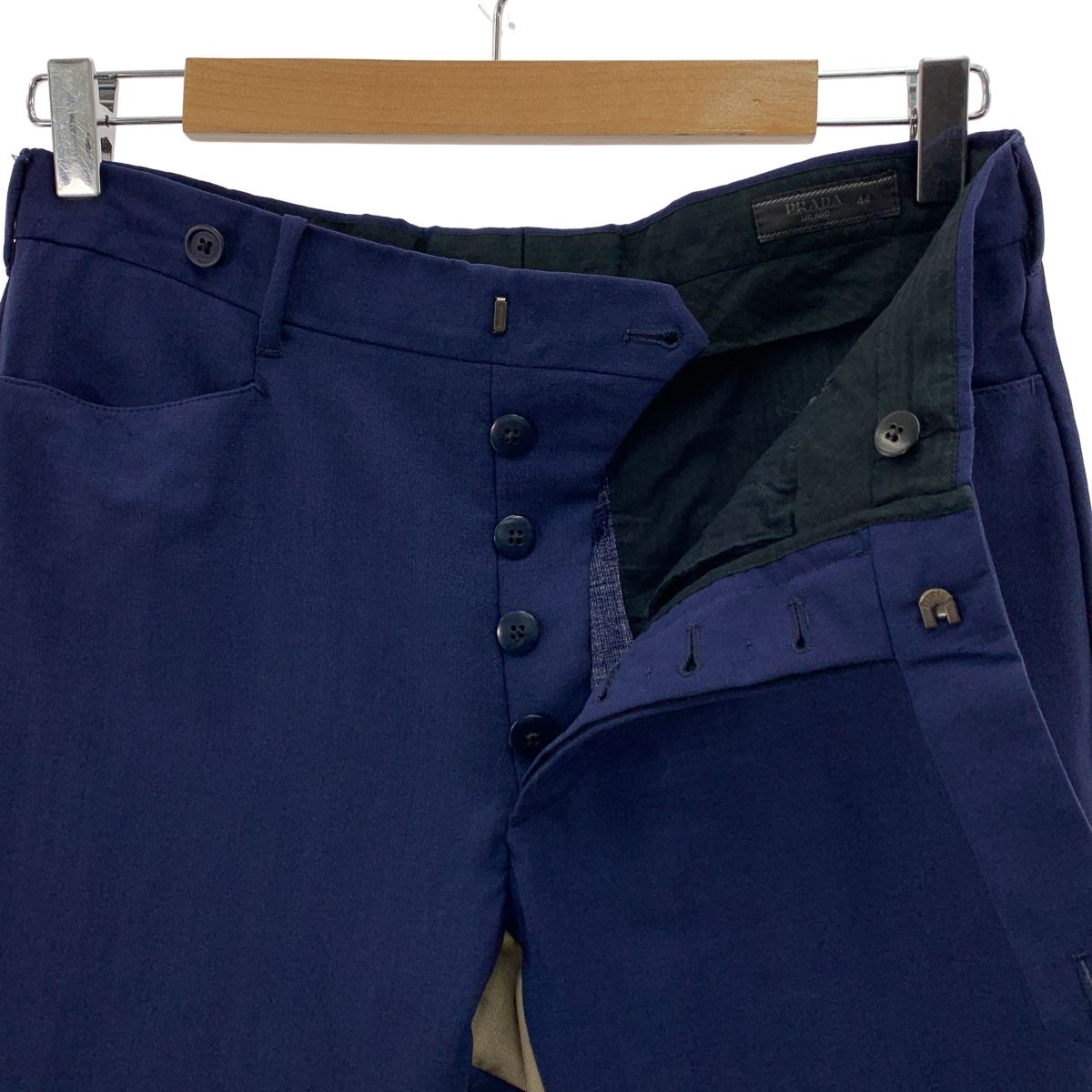 PRADA / プラダ | モヘヤ ウール スラックス | 44 | ネイビー | メンズ