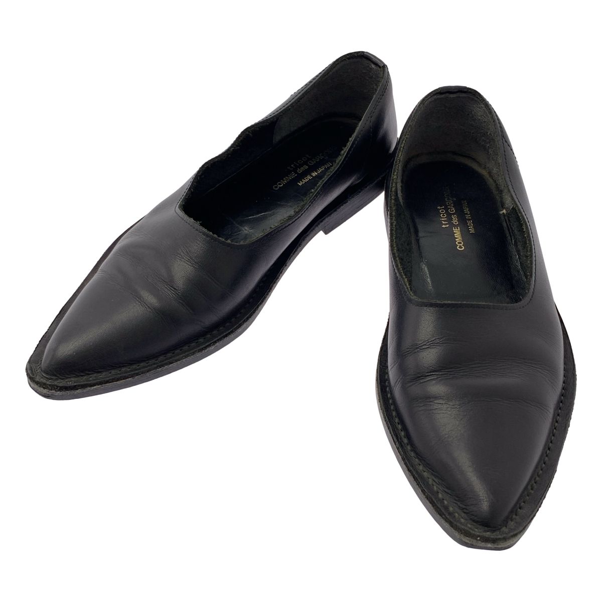コムデギャルソン スリッポンレザーシューズ カンフーシューズ ブラック tricot COMME des GARCONS / トリココムデギャルソン | レザー