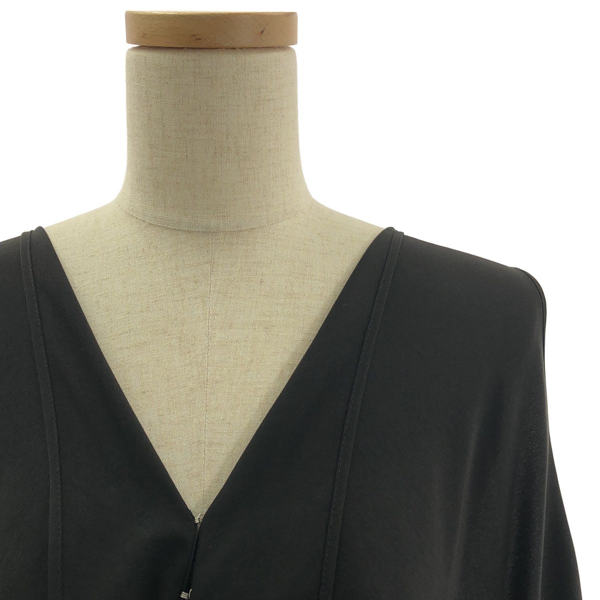 Yohji Yamamoto FEMME | ヨウジヤマモトファム 2016 SS フック 変形 ロング ジレ ワンピース 1 ブラック レディース